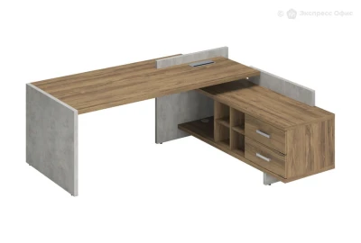 Стол для руководителя правый Дерево и камень/Wood&Stone СФ-531222